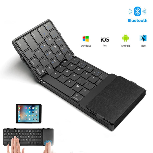 Folding Bluetooth Keyboard with Touchpad Wireless Foldable