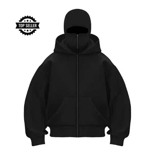 Manga Hoodie with Built In Face Cover - Unisex